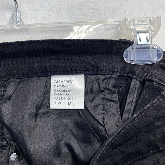 ALLABREVE High-Rise Ripped Skinny Denim Jeans Women Medium Black Stretch New - Picture 7 of 12
